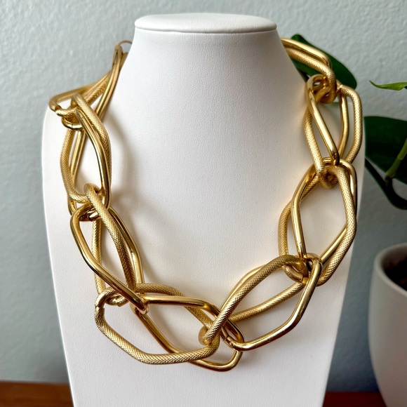Macy's Jewelry - SOHI Gold Metallic Chainlink Necklace Chunky Large Chain link Gold tone macys